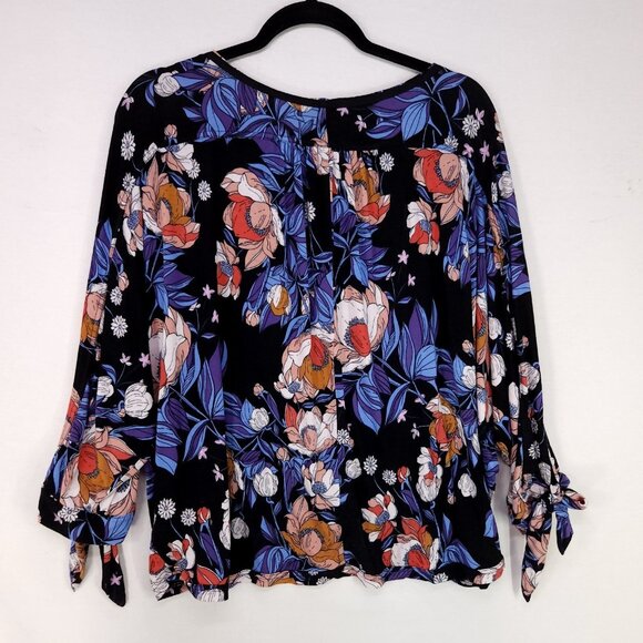Free People Keepin' On Tee Tropical Blouse Size Large Dolman 3/4 Sleeve Floral - Picture 3 of 15